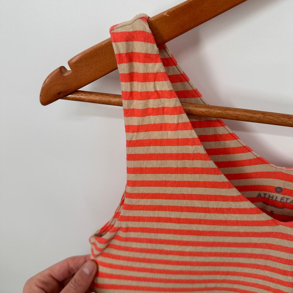 ATHLETA Santorini Striped Stretch Jersey V Neck Dress // S - Picture 4 of 7